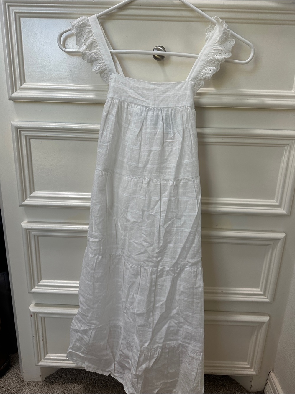 Target White Eyelet Strap Tiered Maxi Dress for Girls